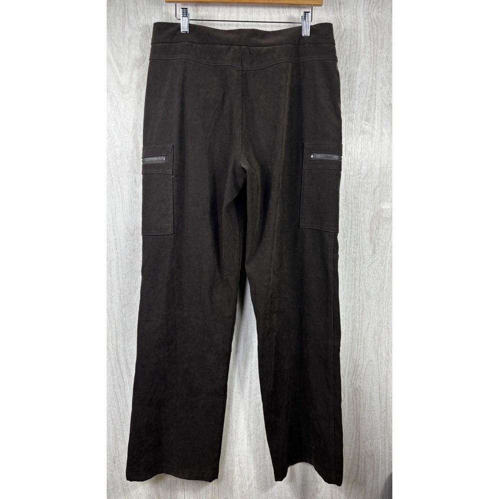 Gloria Vanderbilt Cargo Pants‎ 12 Tall Brown High Rise Casual Chic Utility - Picture 3 of 6